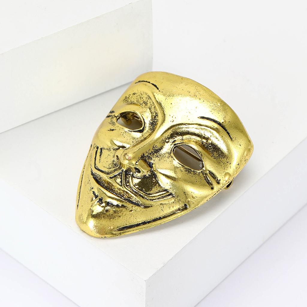 Vintage Creative Electroplating Clown Mask Brooch Personalized Fashion Men'S Suit Coat Corsage Jewelry Pin
