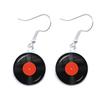 Retro CD Record Drop Earring Disc Classic Music Gramophone Record Glass Cabochon Earrings Gift for Music Loves