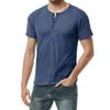 Camiseta de manga corta para hombre, camiseta informal de Color sólido con cuello Henley, Polo para hombre, camisetas de alta calidad para hombre