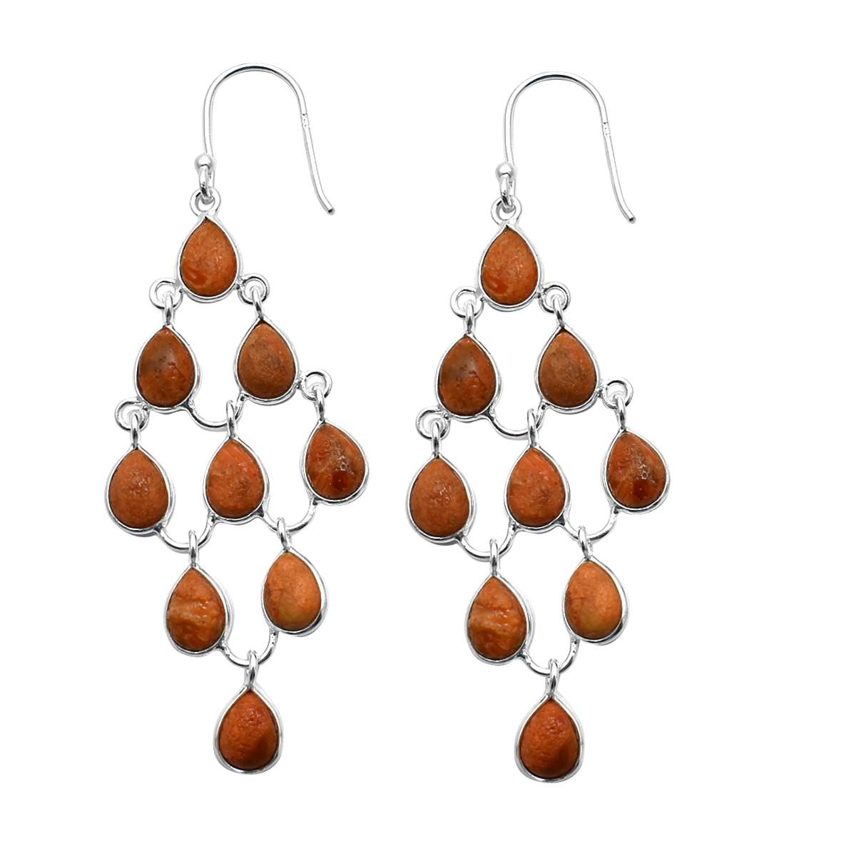 

Spronge Coral Gemstone Earrings Solid 925 Sterling Silver Handmade Earrings Jewelry Gift For Women And Girls E-3394