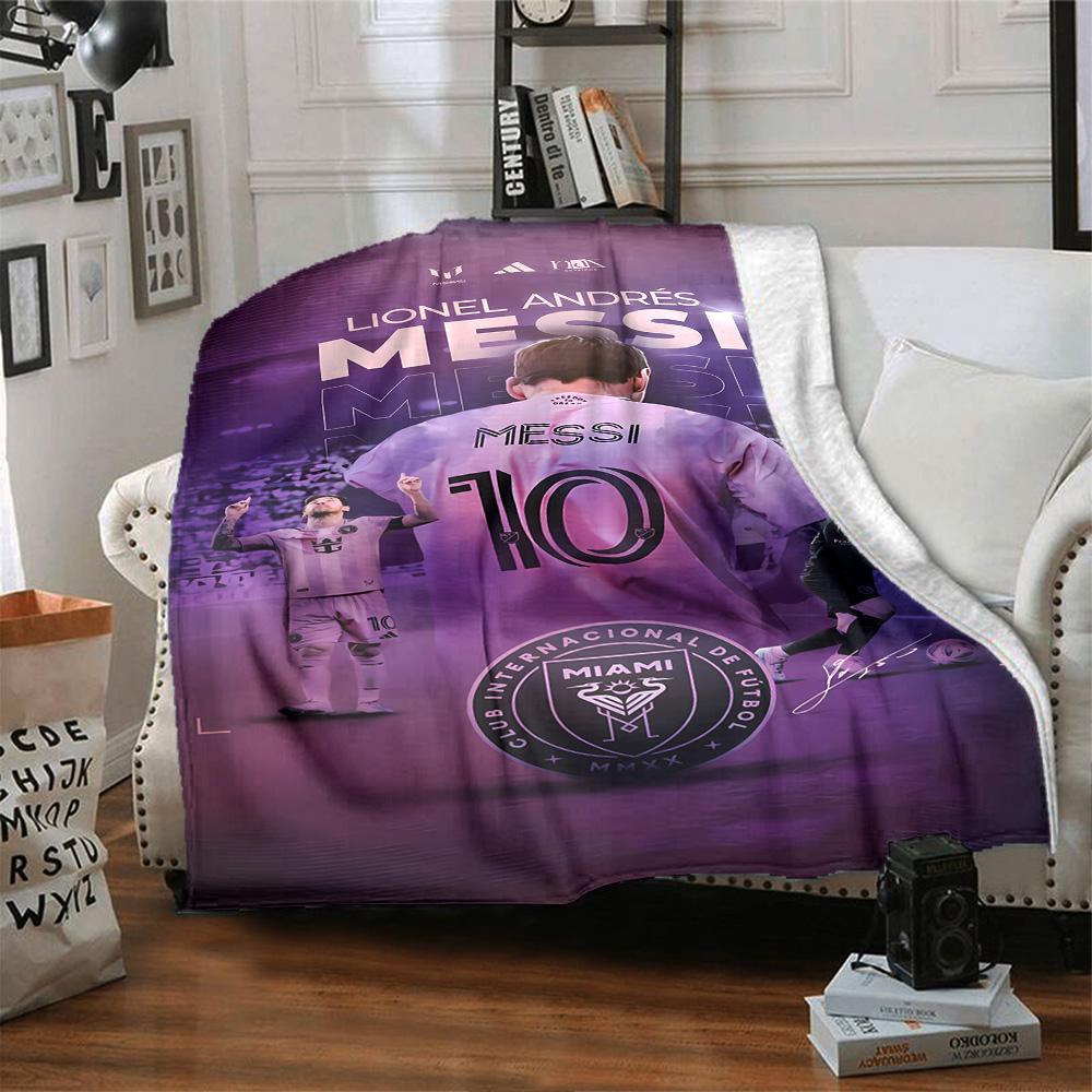 Messi's Legacy Soccer Blanket Comfortable Suitable for Office Bedding Bed for All Occasions Playful Design Suitable for Gifting Relatives and Friends
