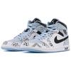 Jordan Air Jordan 1 Mid Top Skateboard Shoes Men's Black White Blue DV1308-104(Team-A)-Random Packaging Bags