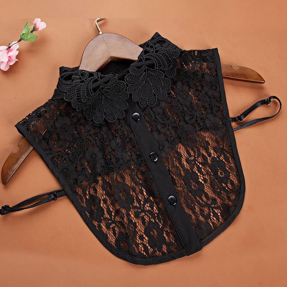 Lace False Collar White Black Neckline Clothes Accessory Lapel Half Shirt  Women Girls