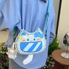 Cute Cat Face Single Shoulder Bag Pu Material Crossbody Purse For Daily Use