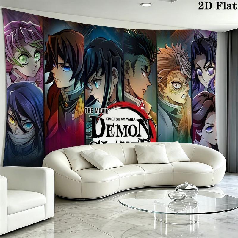 Demon Slayer Wall Tapestry Aesthetic Wall Hanging Printed Fabric Blanket Decorative Tapestries for Bedroom Living Room Home Decor