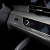 Dekorativní kryt ovladače klimatizace středové konzole auta z uhlíkových vláken ABS Panel výdechu vzduchu Příslušenství pro Kia Sportage NQ5
