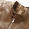 Men's Pu Leather Jacket Men's Korean Version Trend Stand-up Collar Men's Locomotive Leather Jacket