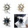 Zinc Zinc Alloy Rudder Collar Brooch Crystal  Cute   Birthday Gift
