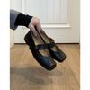Sheepskin version~ Genuine leather retro camellia with Mary Jane small leather shoes women's spring and autumn new ballet shoes