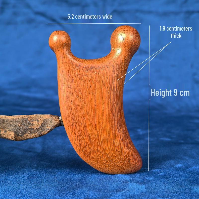Green Sandalwood Cat Head Meridian Massage Comb - Five-Finger Round Design