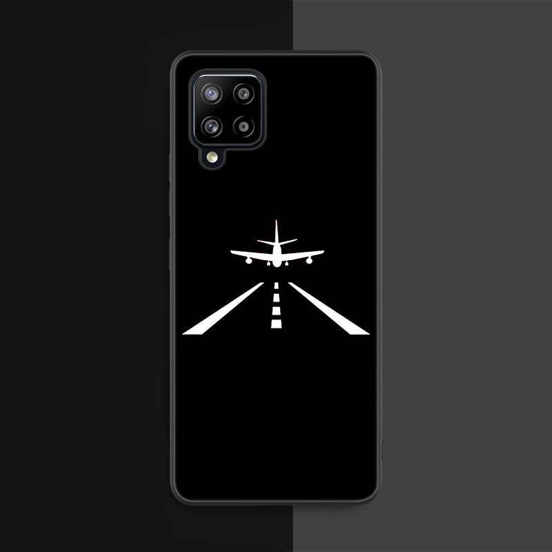 Flugzeug Flugzeug fliegen Fall Für Samsung Galaxy A12 A02S A22 A32 A52 A72 A71 A51 A41 A31 A21 A11 A50 A70 a10S A20S Schwarze Abdeckung