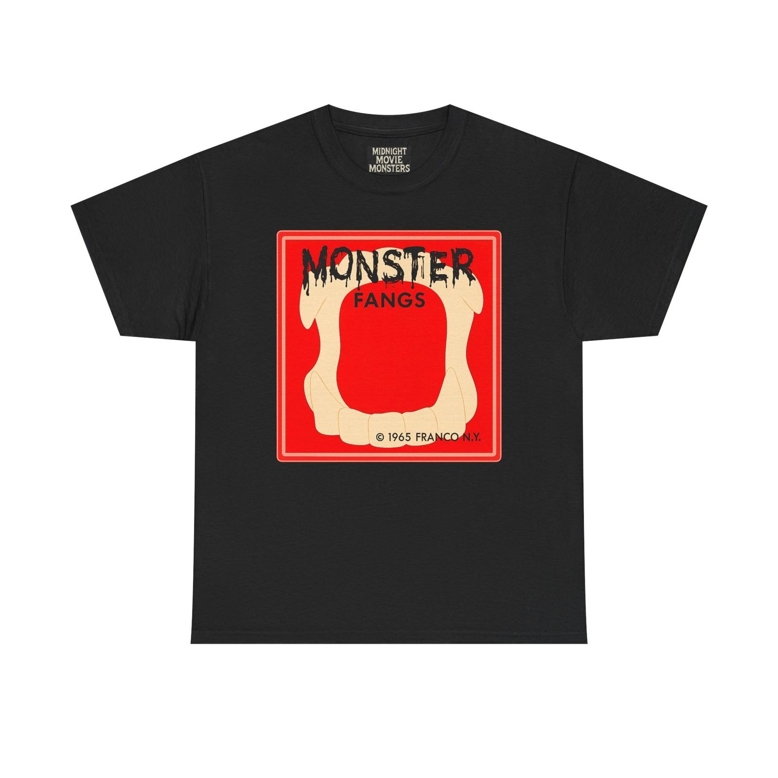 

Monster Fangs Vampire Teeth T-Shirt Unisex Heavy Cotton Tee Halloween Shirt M