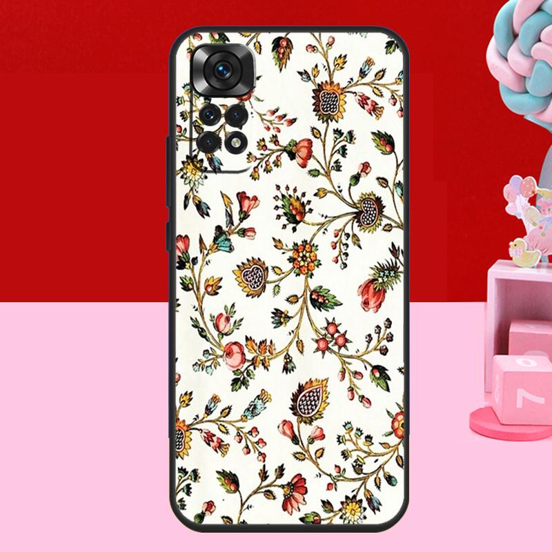 Orange Flower Pattern Case For Xiaomi Redmi Note 13 12 11 10 14 15 Pro Plus Redmi 15 C 14C 10C 12C 13C Soft Cover