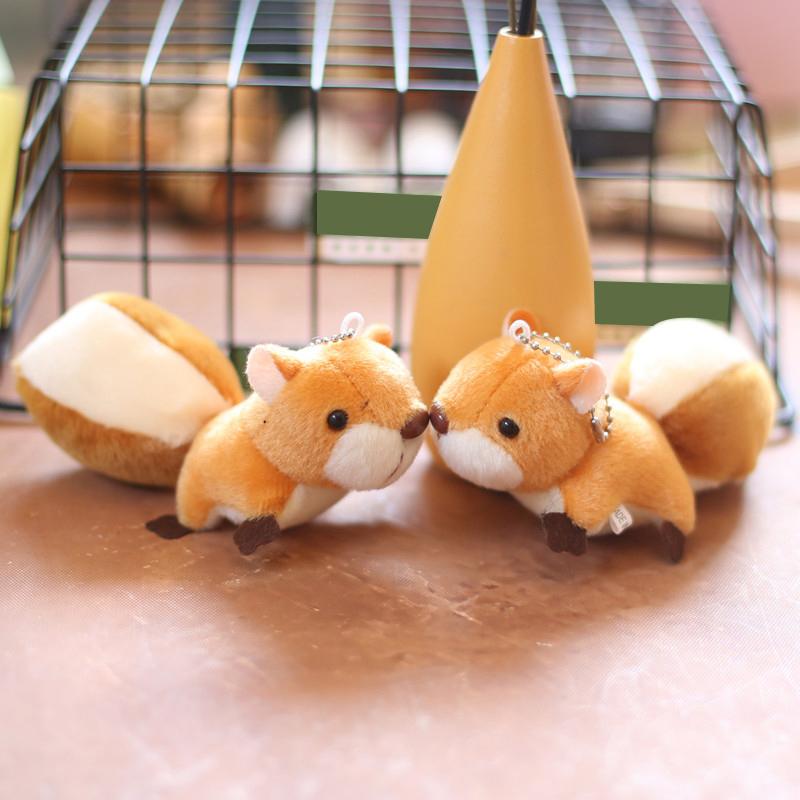 Little Squirrel Plush Pendant Keychain Toy Doll Cartoon Bag Ornament Hanger School Bag Key Chain Ornament