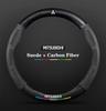For Outlander Pajero Asx Colt Lancer EX Evolution X L200 Triton RALLIART Car Suede Carbon Fiber Steering Wheel Cover