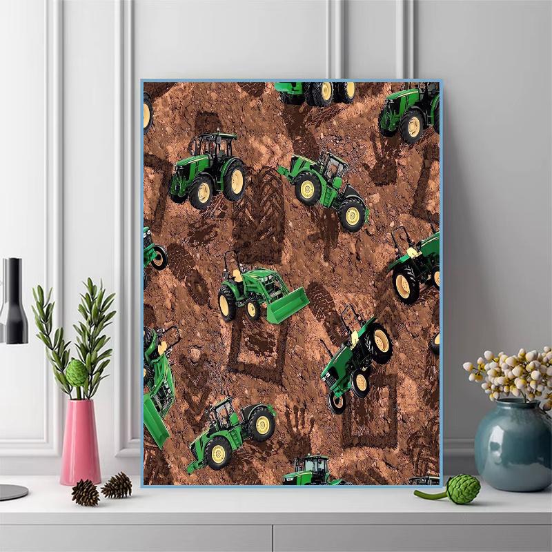 John Green Tractor 100% Round Full Drill 5D DIY Diamond Painting Embroidery Cross Stitch Rhinestone Décor