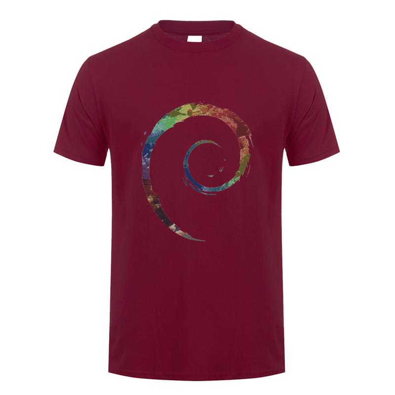 T-shirt Debian Unisex Casual Cotone Manica Corta Estate Sistema Operativo Linux Magliette Unisex Top