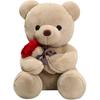 Plush Stuffed Animal Bear with Rose, Cute Stuffed Animal Toys Pillow Teddy Toys Bear Doll Gift for Kids Boys Girls Birthday Christmas Valentines Day G