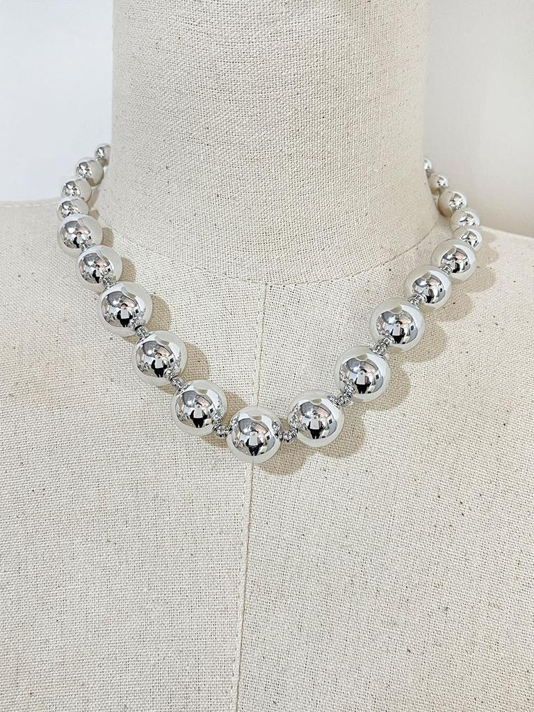 Exaggerated Wind Transfer Beads Personalized Beaded Gold Necklace CCB Round Beads Cold Hip-hop Wind Necklace