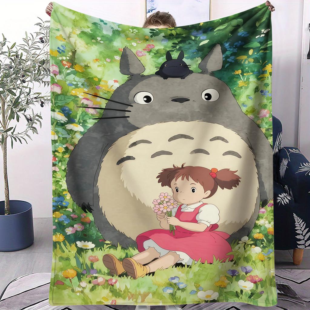 Hayao Miyazaki Classic Anime Blanket For Office Travel Comfort Leisure Camp Travel Multifunctional Universal Blanket Fan Gift