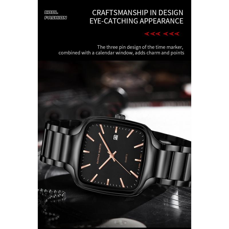Nuovo orologio da uomo casual da lavoro, resistente alla luce, luminoso, calendario, cinturino in acciaio inossidabile a rete, orologio al quarzo