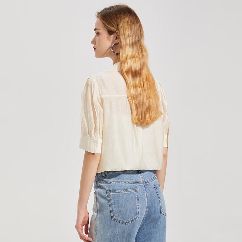 Women's French-Inspired Short-Sleeve Commuter Blouse