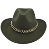 Cowboy Vintage Jazz Hat Gold-plated Chain Woolen Hat Felt Vintage Imitation Sheep Hat Cowboy Hat No