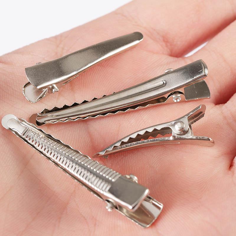50pcs 25-60mm Hair Clip For Jewelry Making Single Prong Alligator Hairpin With Teeth Blank Setting Base For DIY Hair Clips