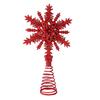 Snowflake Tree Topper Gold Red Glittered Iron Star for Christmas Tree Easy Installation Festive Decoration for Holiday Parties
