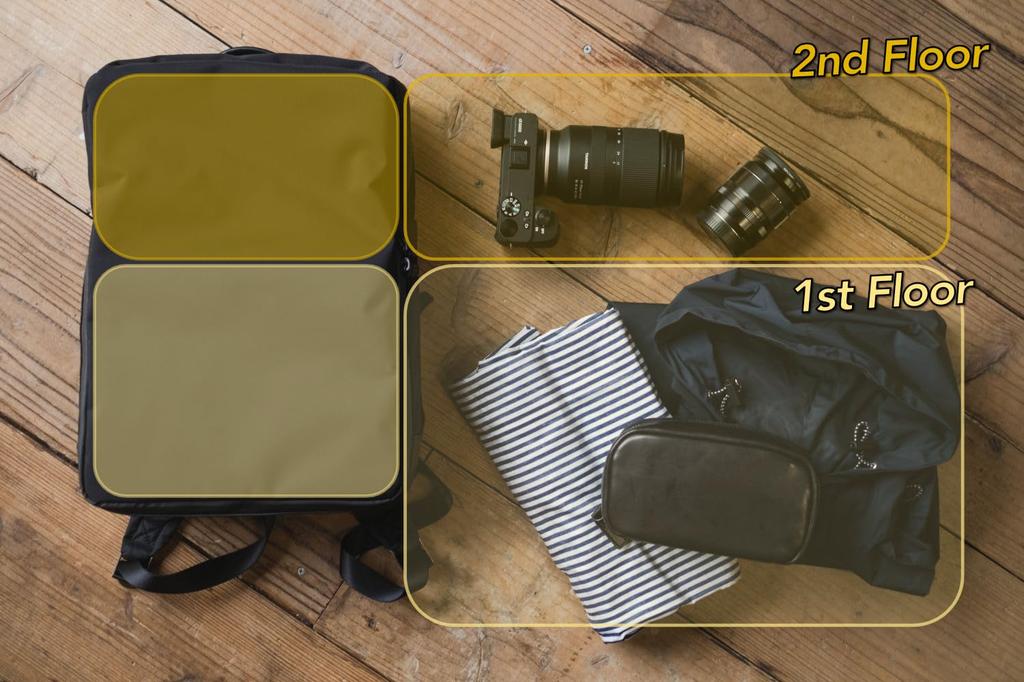 [drip] FLOORPACK ver.2 Conception à deux étages pour un accès et un rangement faciles. Sac à dos en nylon léger, sac photo, parfait pour un usage professionnel.