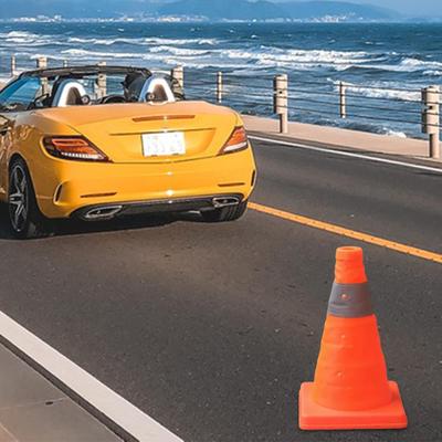 Cono Stradale Riflettente Pieghevole Arancione Versatile Sicurezza Portatile per Marciapiedi