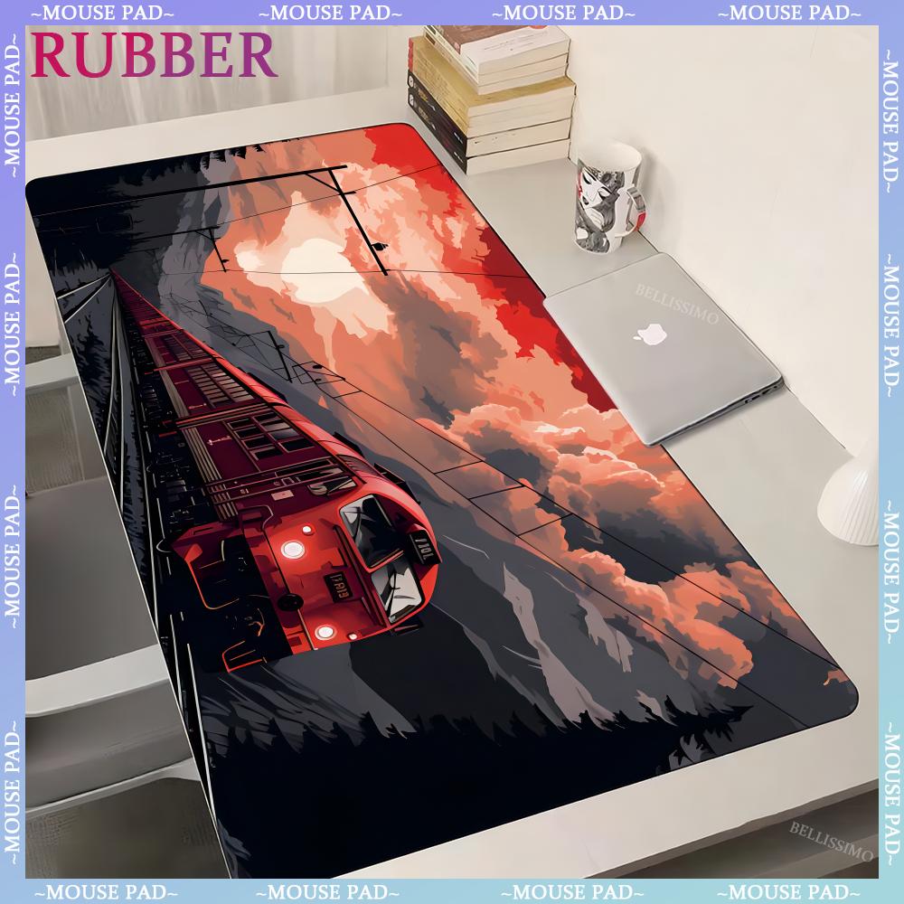 Train Cartoon Extra Large Game Mouse Pads Gaming Computer Pad for PC XXL Carpet Surface Keyboard Lock Edge Desk Mat X MM