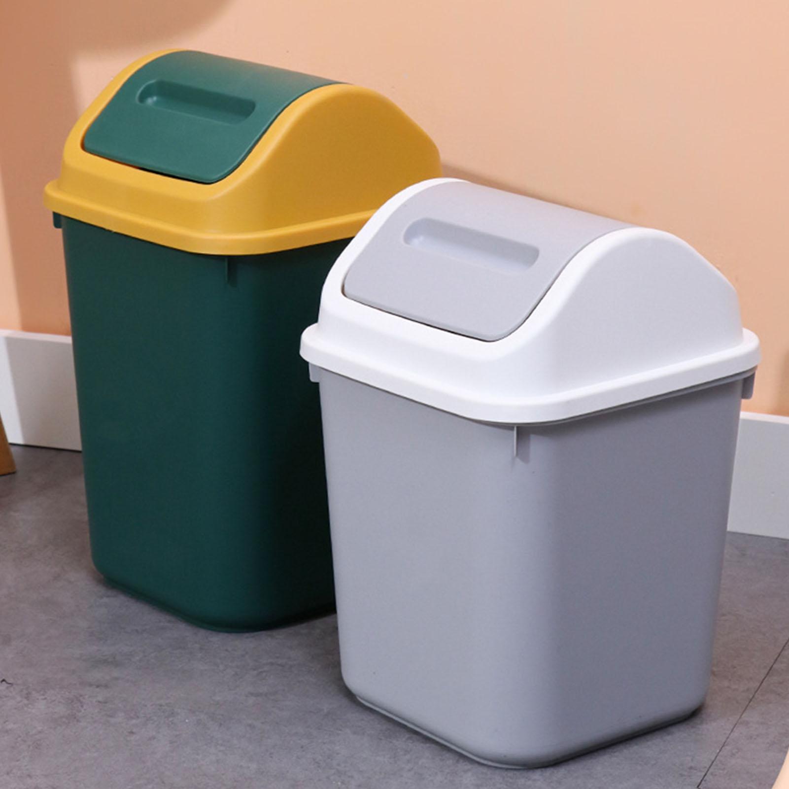 

2 шт. Мусорное ведро с откидной крышкой, простой стиль, декоративное, практичное, пластиковое, крышка вращается на 360 градусов