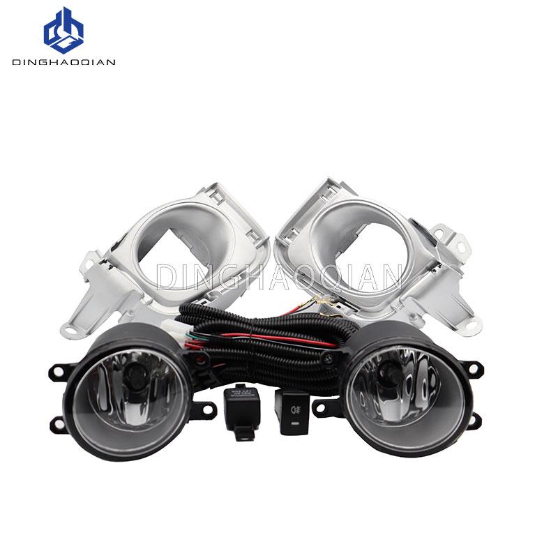 Full Set Front Bumper Fog Light Assy Fog Lamp Assembly Harness For Toyota Prius 2010 2011 2012 Version Chrome Cover