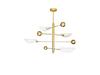 Mid Century Modern Sputnik Kronleuchter 4-flammige Messing Pendelleuchte Semi-Aufbau Deckenleuchte Handgefertigt Heimbeleuchtung Dekor Geschenk