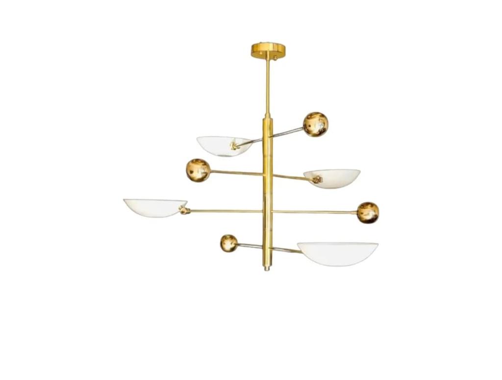 Mid Century Modern Sputnik Kronleuchter 4-flammige Messing Pendelleuchte Semi-Aufbau Deckenleuchte Handgefertigt Heimbeleuchtung Dekor Geschenk