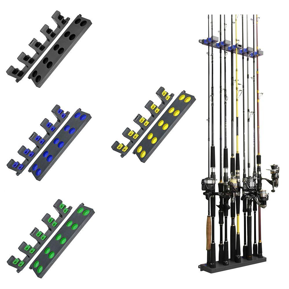 Buy 10 Poles Vertical Wall Rack Durable Holder Fishing Pole Tackle Boxes Rod at affordable