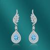 BELLA BOX Longues Boucles d'Oreilles Pendantes Plume Dame Luxe Mariage Fiançailles Bijoux Cadeaux