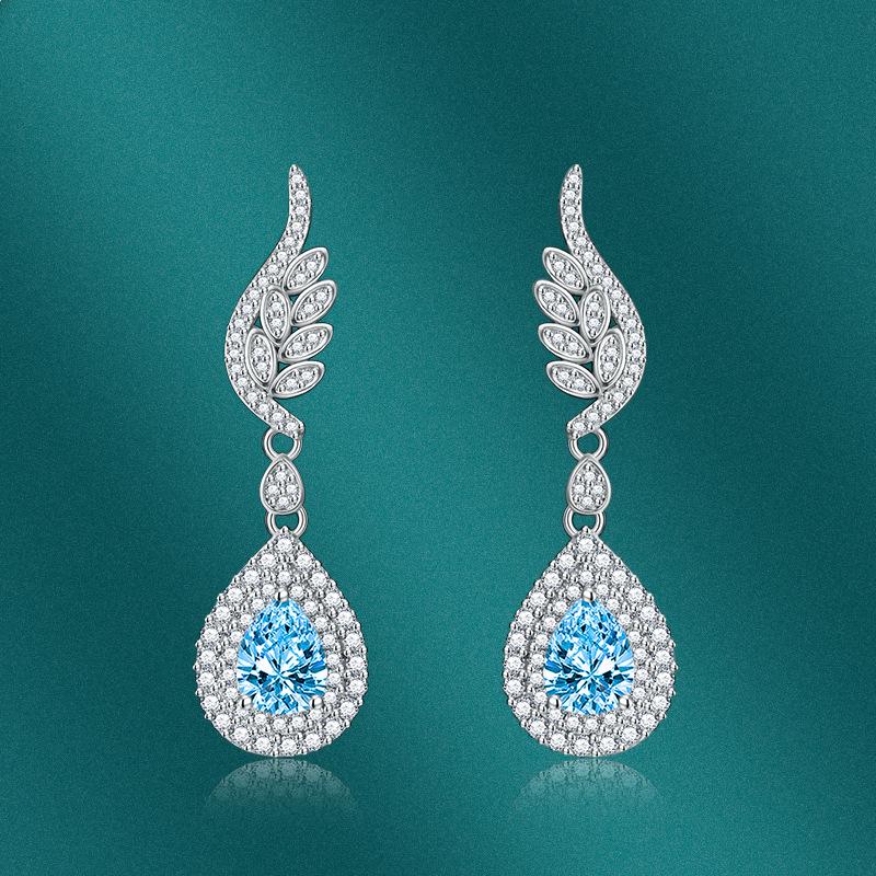 BELLA BOX Longues Boucles d'Oreilles Pendantes Plume Dame Luxe Mariage Fiançailles Bijoux Cadeaux