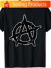 Anarchie Anarchistický Symbol Opotřebované Rebel Grunge Tričko Tričko Stejný Styl pro Unisex a Unisex 2026 Letní Krátký Rukáv Potisk