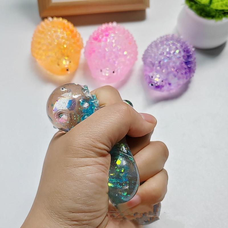 Anti-Stress Soft TPR Slow Rebound Sequins Pinch Toy Elastic Squeezing Colored Animal Stress Relief Maltose Decompression Kids