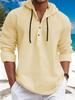 Autumn New Casual Men's Pearl Cotton Small Twill Hooded Button-Up Shirt Men's