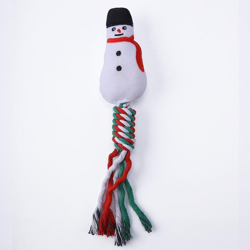 

Pet Supplies Dog Toys Grinding Teeth Bite-resistant Knot Cotton Rope Toys Cute Christmas Cartoons Self-Hi Toys