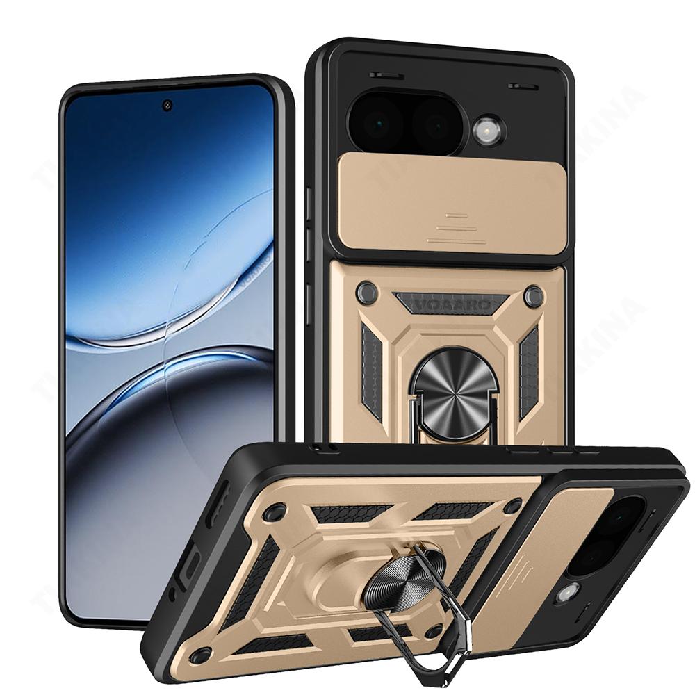 Slide Lens Armor Funda for Google Pixel 9A Case Magnetic Ring Stand Holder Cover for Google Pixel 8 9 Pro XL 8A Case