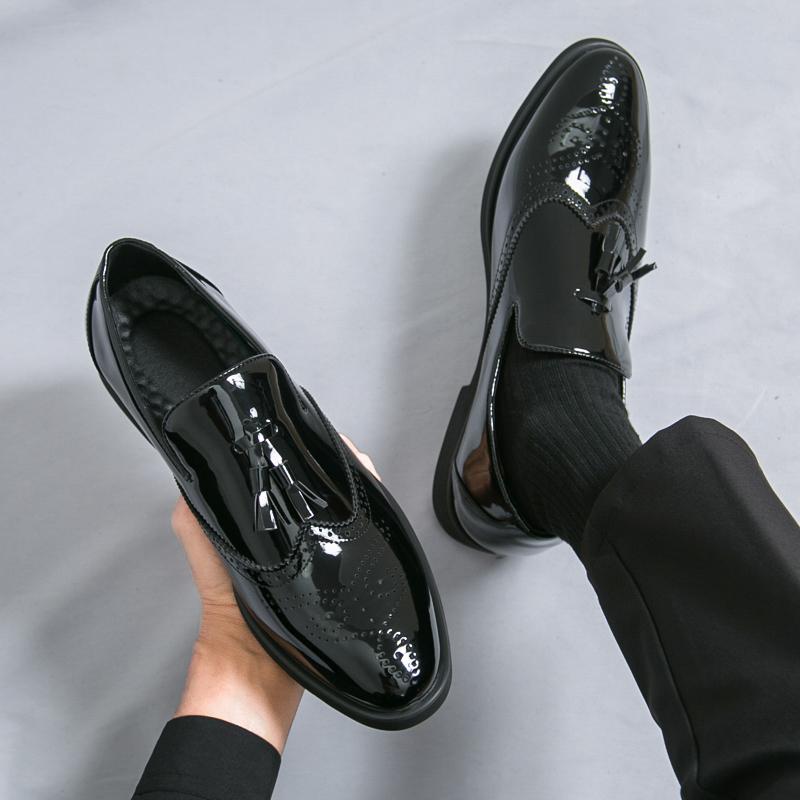 Size 38-46 Fashion Men Shoes Block Shoes Men Casual Comfortable Small Leather Shoes Men Business Office Banquet Brand Lefu Shoes