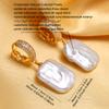 SENIKO Natural Freshwater Big Baroque Pearl Earrings Fashion Cubic Zirconia Pearl Drop Earrings For Women Party Jewelry