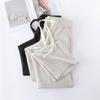 Women's Cotton Linen Wide-Leg Pants - 2025 Spring/Summer, Loose Fit, Slimming Drape, Elastic Waist, Casual Straight-Leg Trousers