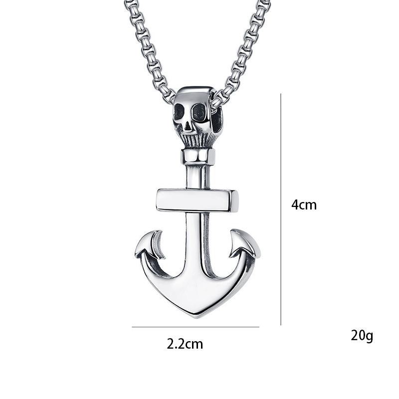 Pirate Anchor Necklace Necklace Men'S Stainless Steel Cross Anchor Pendant