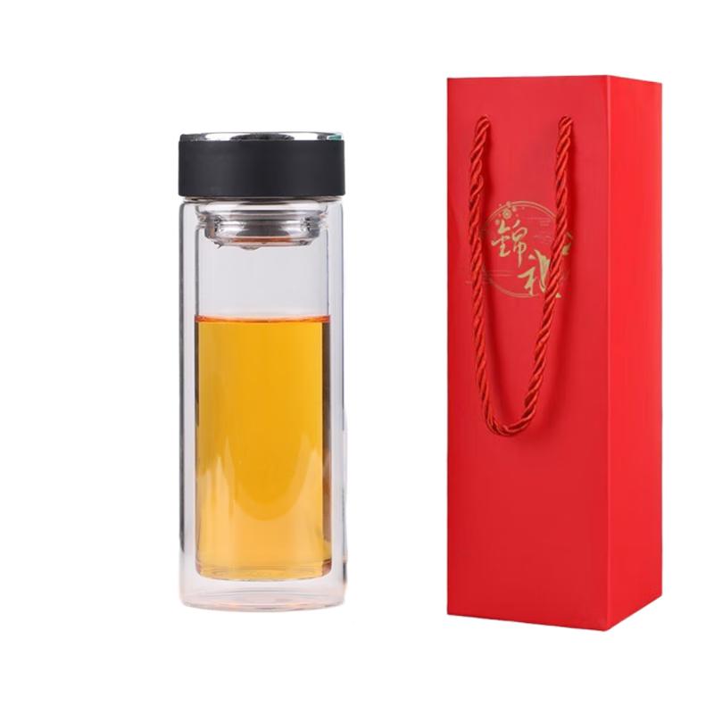 Xiaoyueya Double Wall Glass Teacup with Infuser - 300ml Gift Set