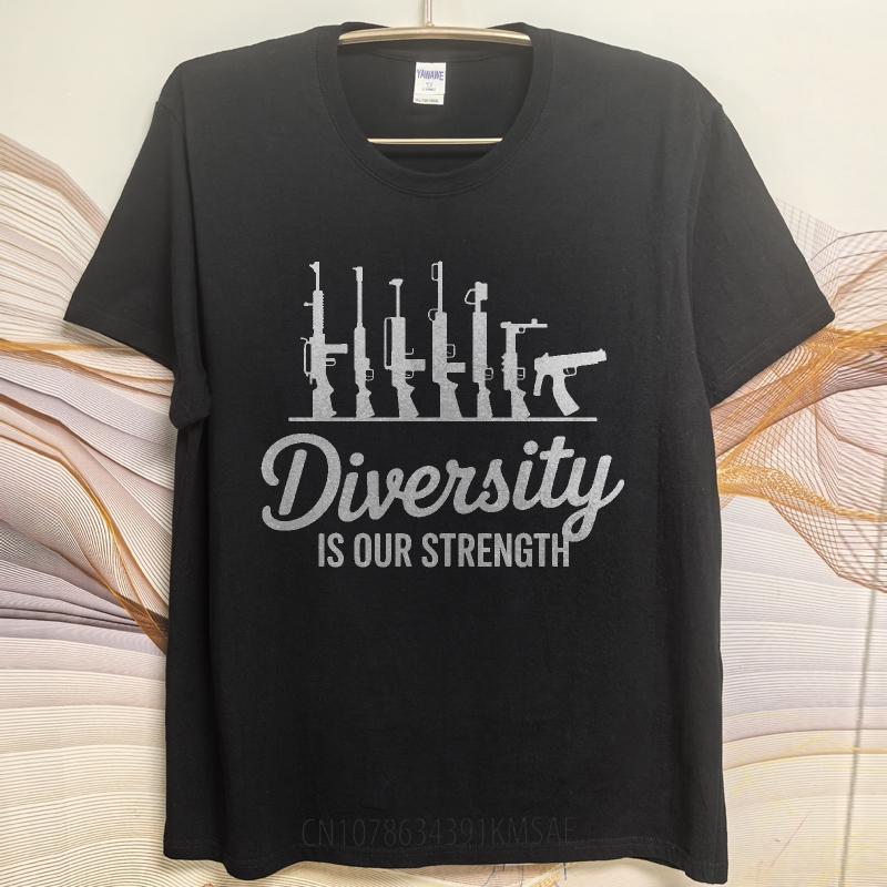 T Shirt Men Casual Round Neck Tee Casual Summer Teenagers T Shirt Diversity Is Our Strength Short Sleeve Solid Color Oneck Tops